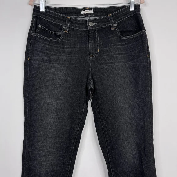 2/$30 Eileen Fisher Organic Denim Skinny Jeans 4 Rinsed Black Mid Rise #6653 - Picture 6 of 15
